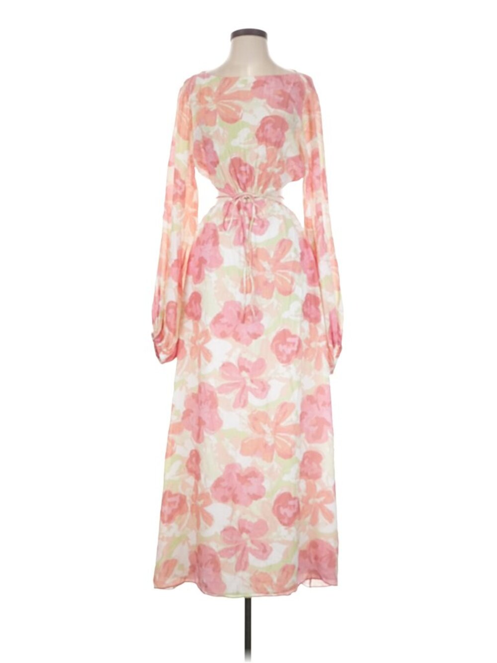 Significant Other Naomi Maxi Dress Watercolor Floral Cut Out Pink Size 4
